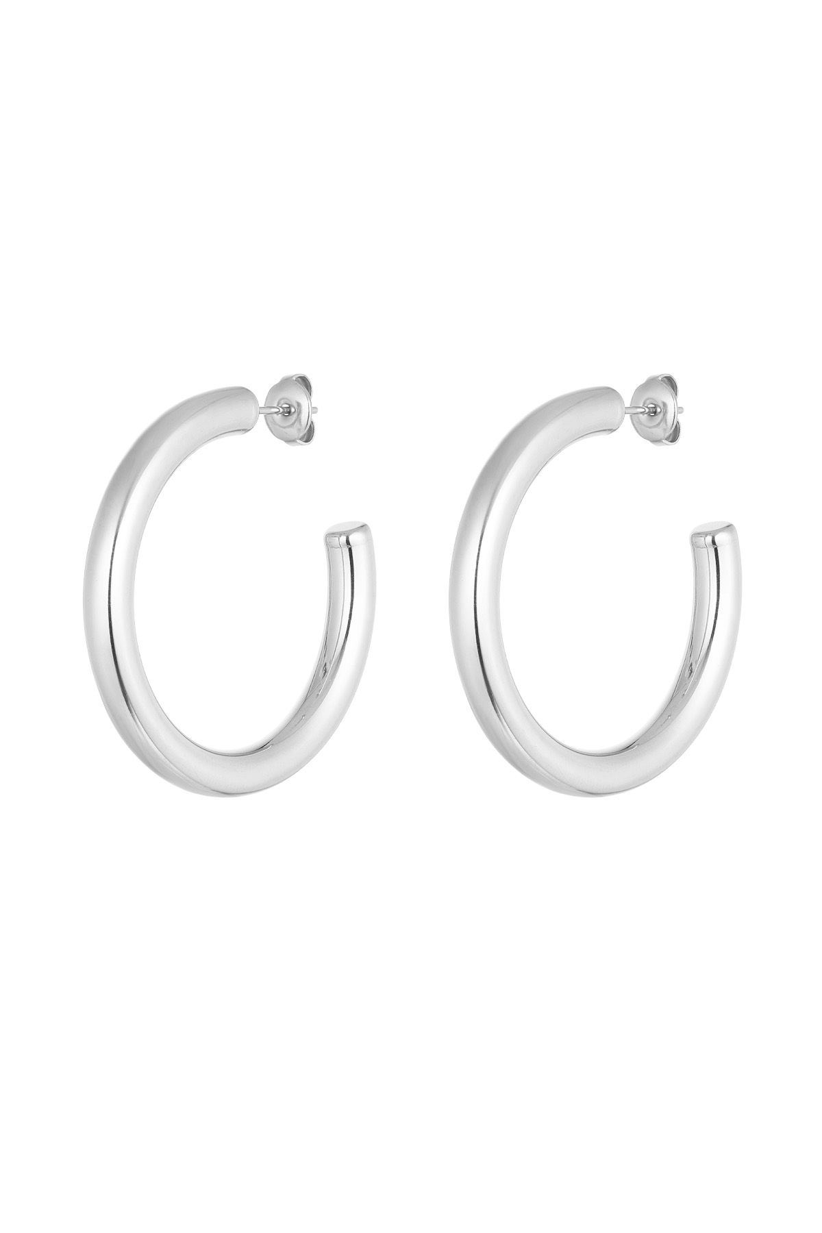 Earrings basic medium - silver h5 