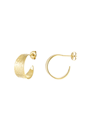 Piccoli orecchini con stampa - oro h5 