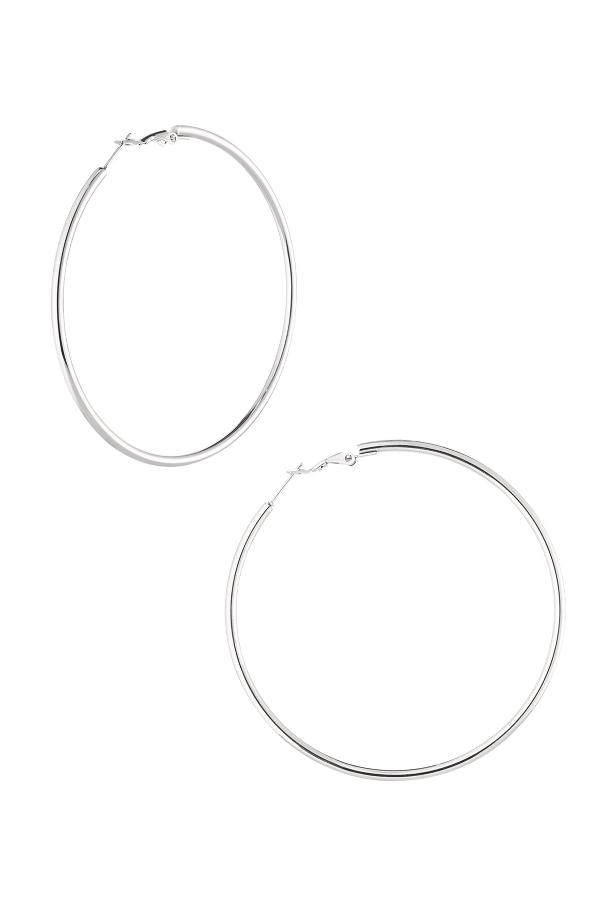 Basic hoops medium - Silver Color color