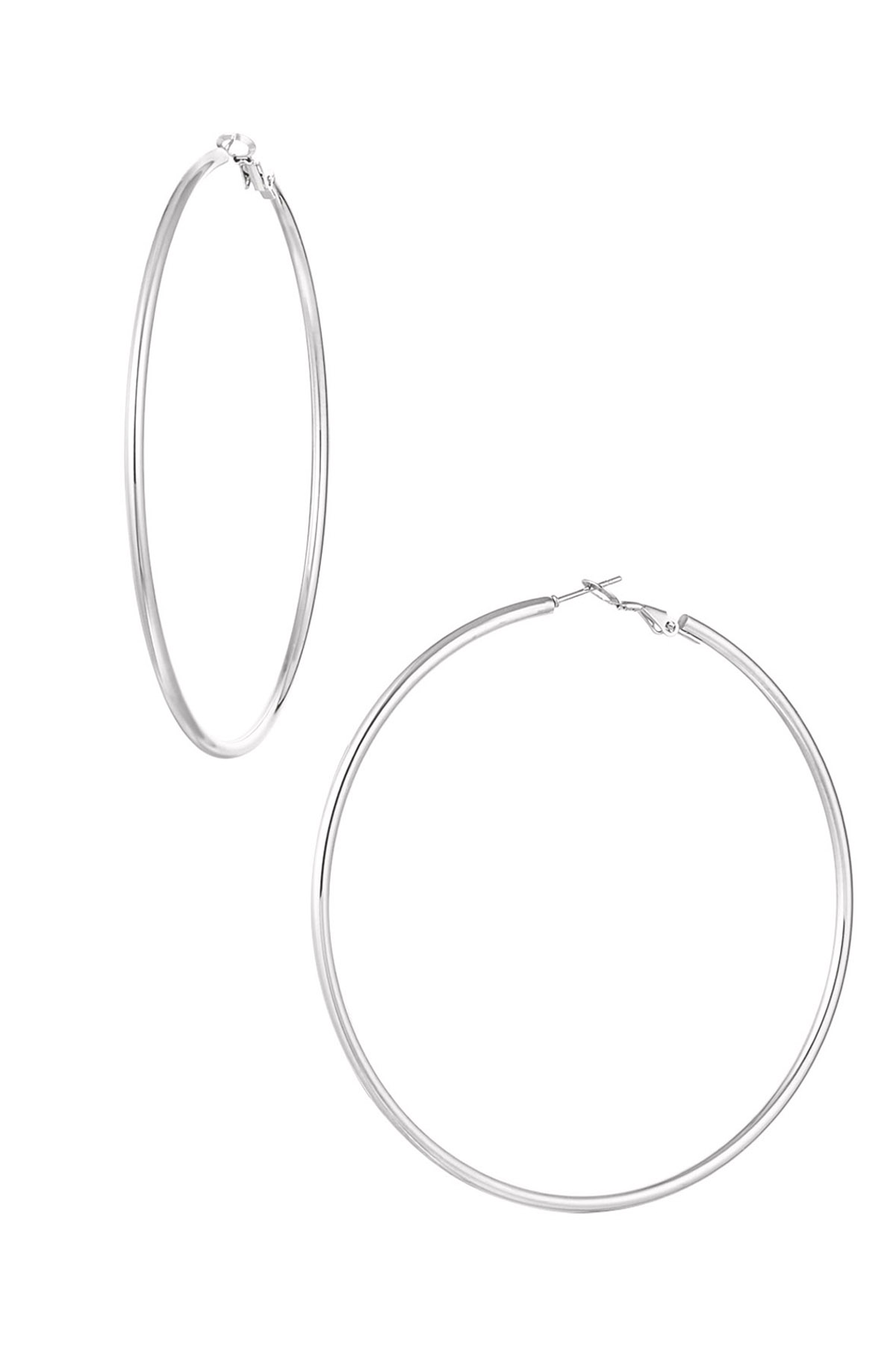 Basic narrow hoops - silver h5 