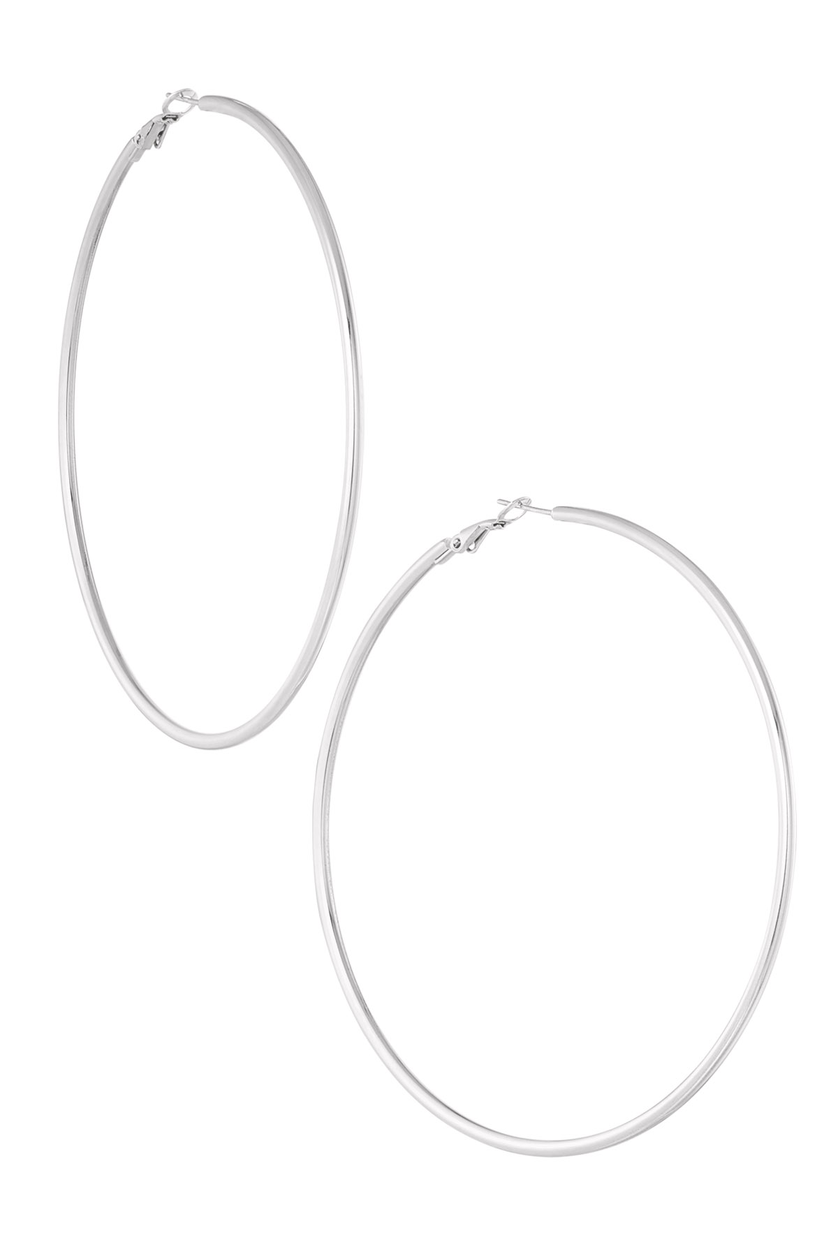 Earrings thin basic hoops - silver