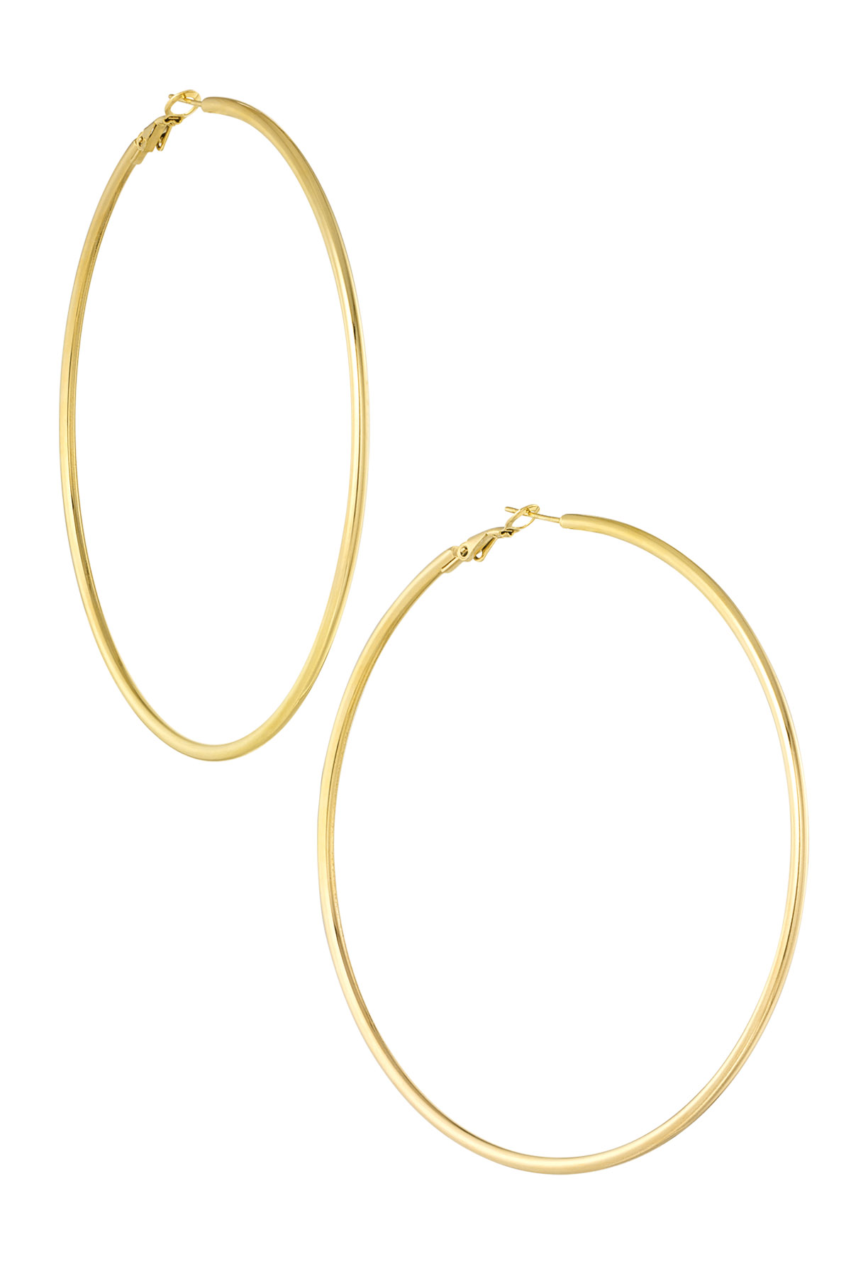 Earrings thin basic hoops - Gold color