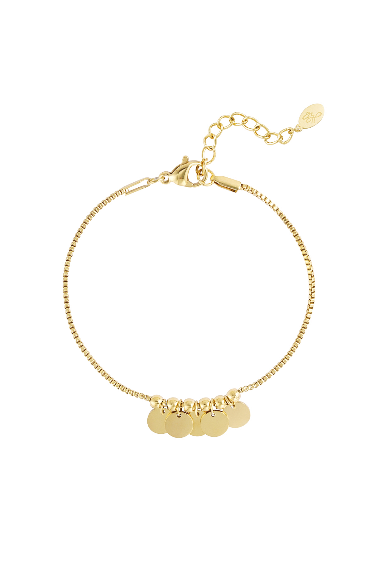 Bracelet hanging coins - gold h5 