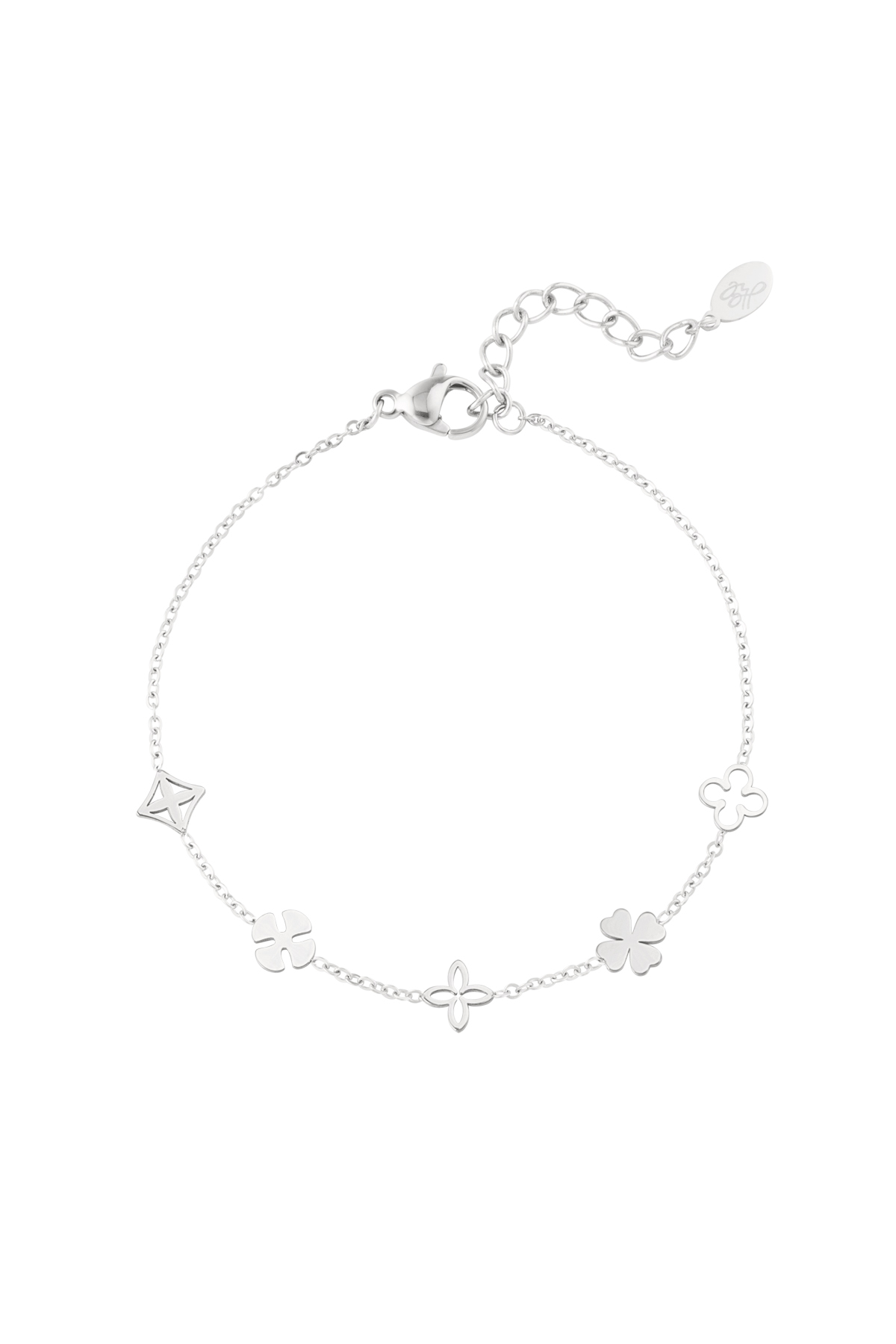Bracelet five charms - silver