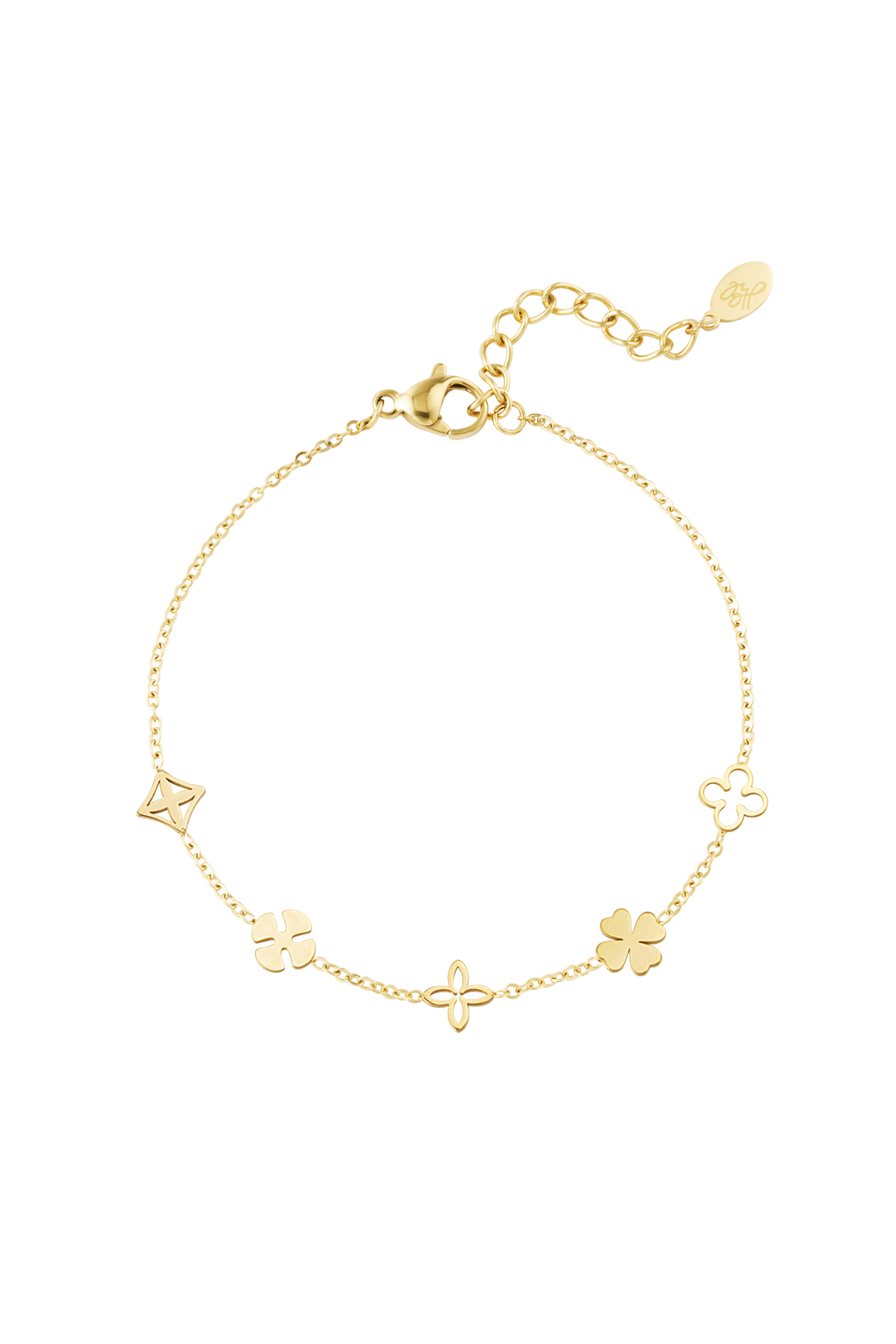 Bracelet five charms - gold