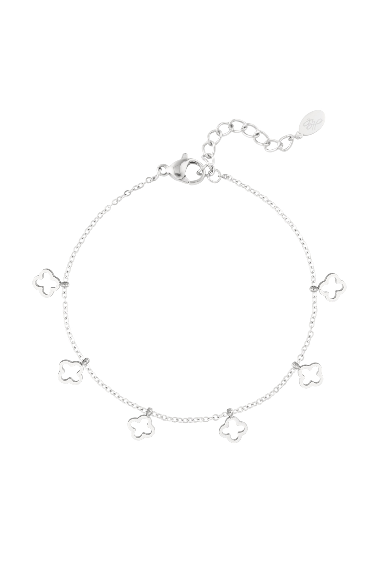 Bracelet 6 clovers - silver
