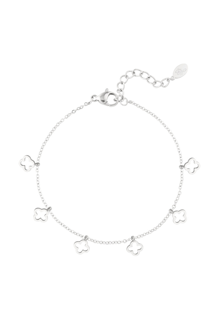 Bracelet 6 clovers - silver 
