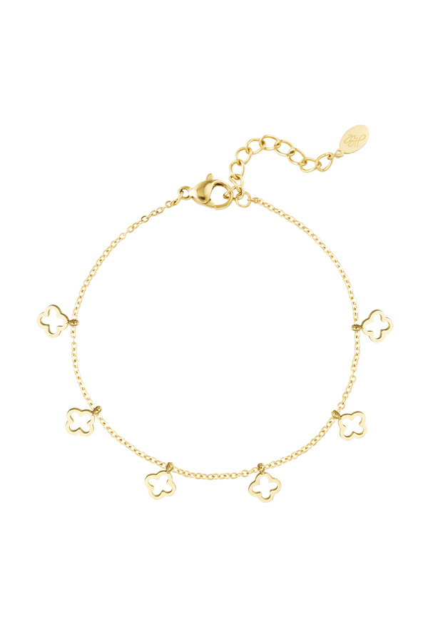 Bracelet 6 clovers - gold