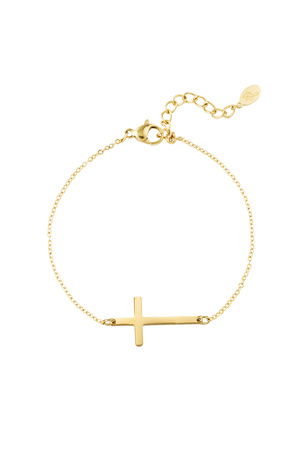 Bracelet croix - or h5 