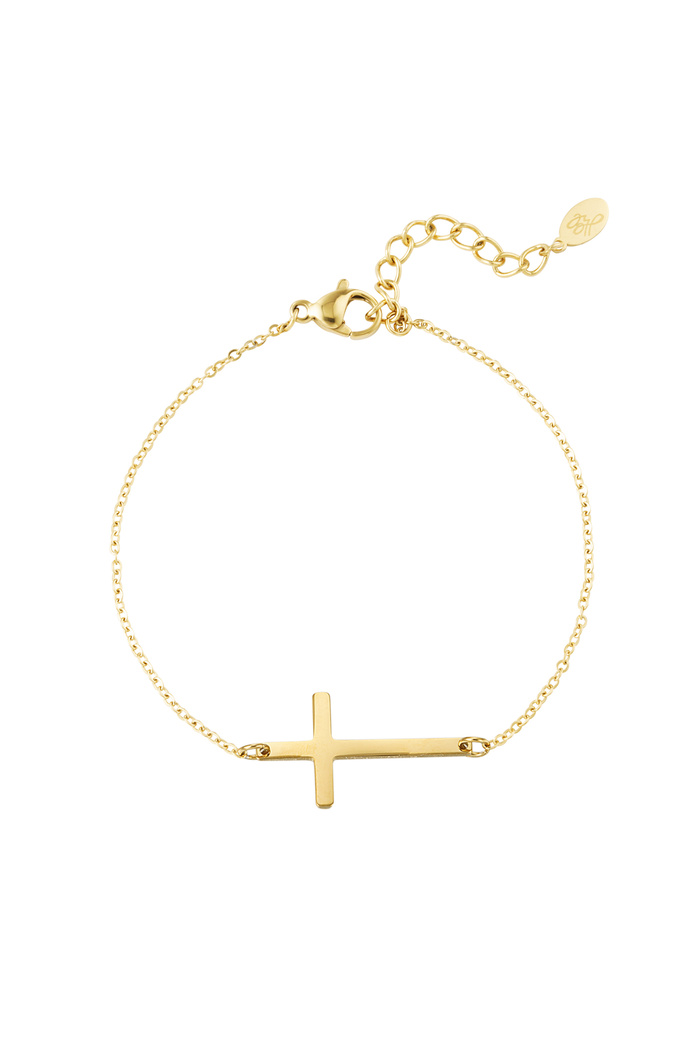 Bracelet croix - or 