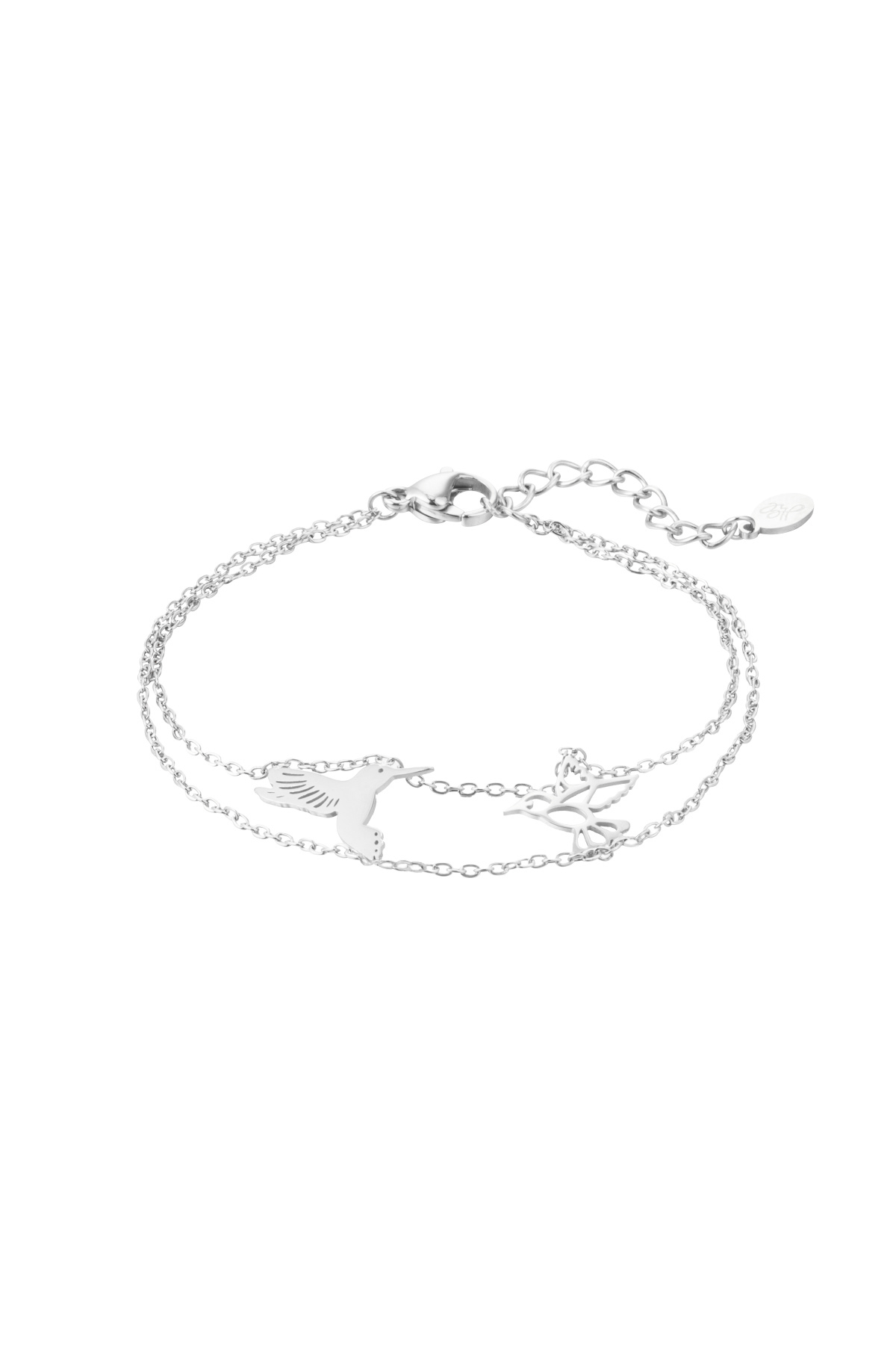Bracelet 2 birds - silver