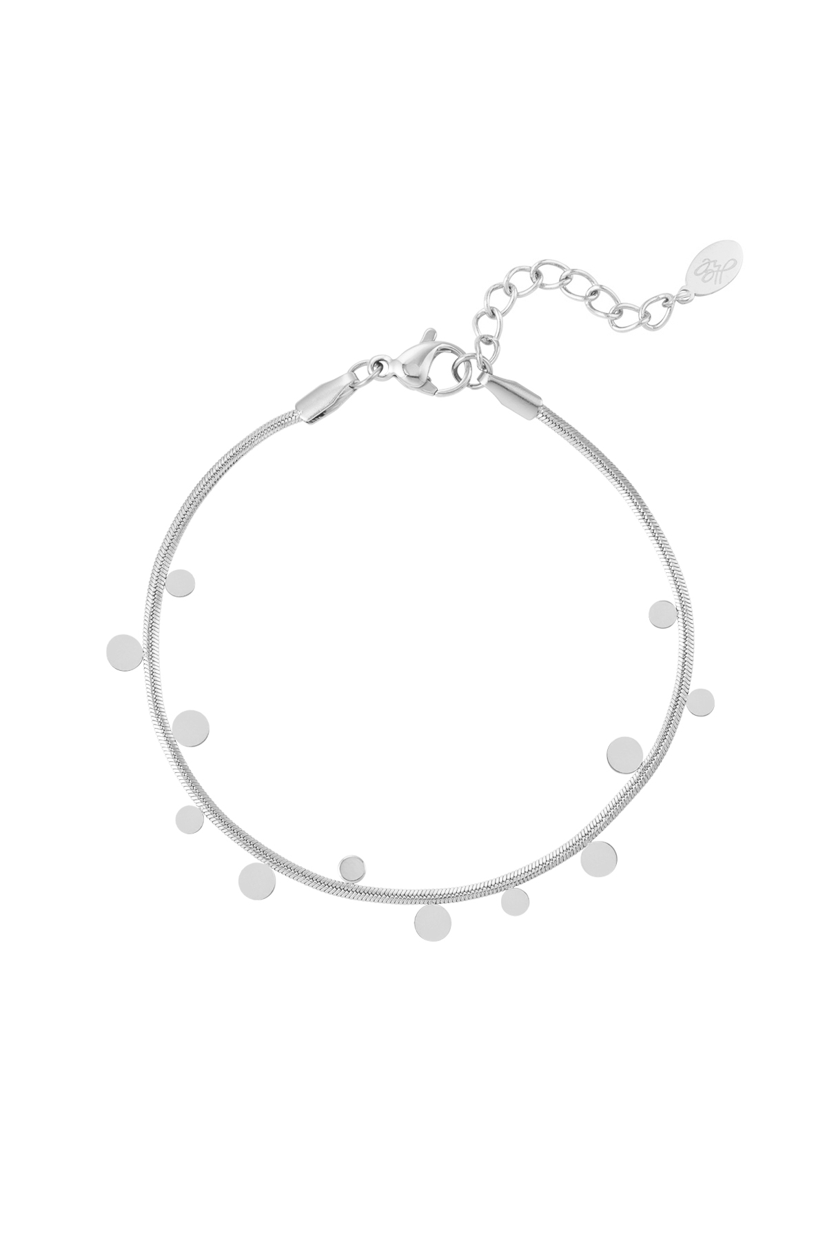Armband cirkel party - zilver 