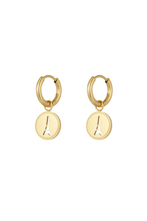 Eiffel Tower coin earrings - gold h5 