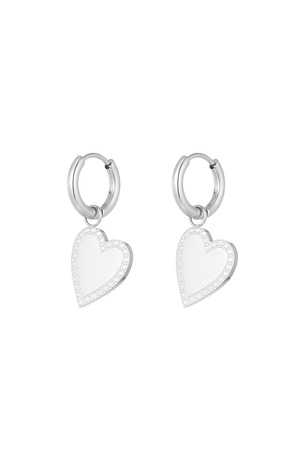 Ohrringe minimalistisch elegantes Herz - Silber h5 