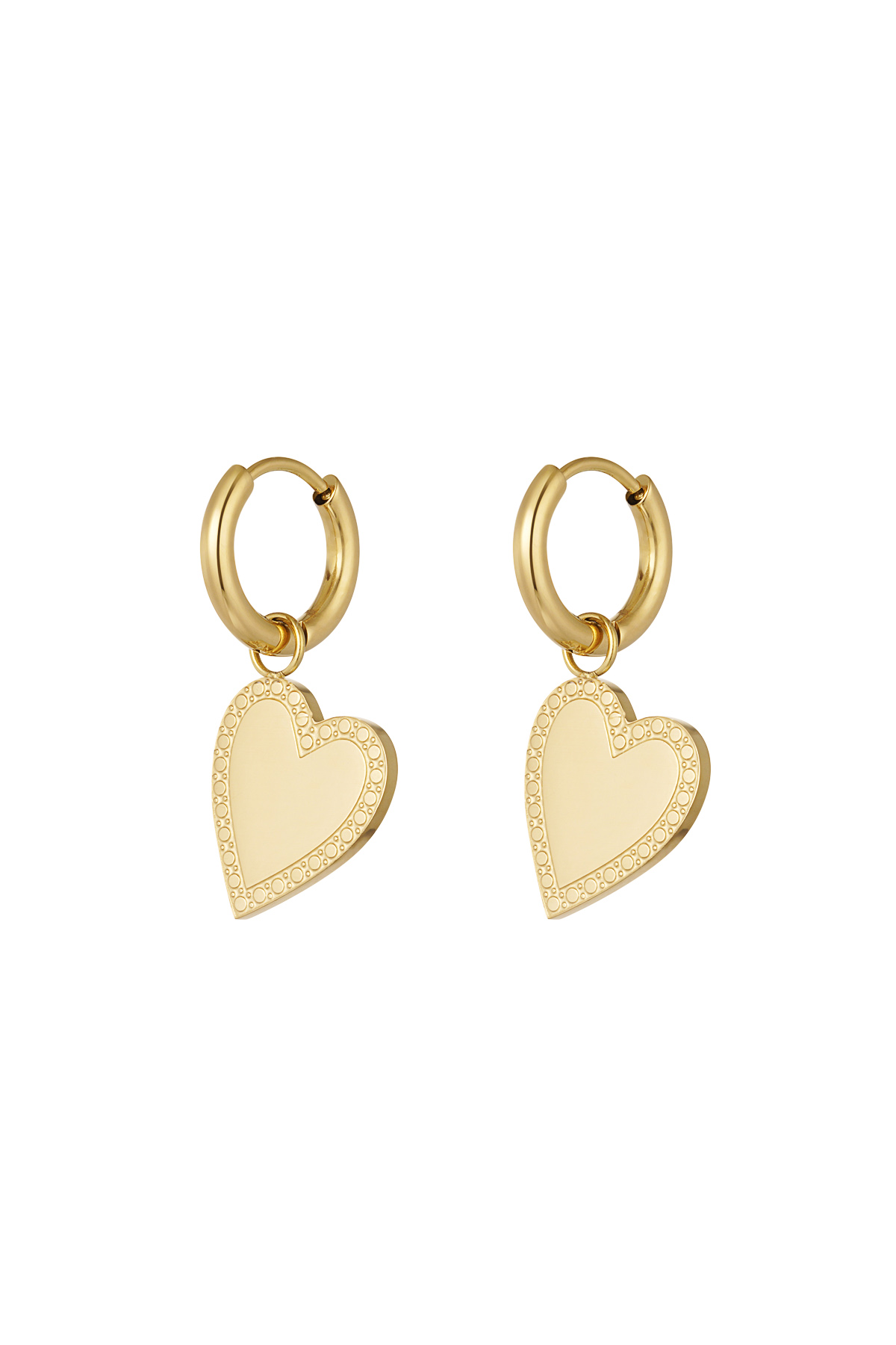 Earrings minimalist elegant heart - Gold color