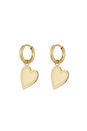 Boucles d'oreilles minimalistes coeur élégant - doré h5 