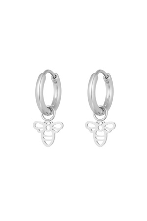 Minimalist bee earrings - silver h5 