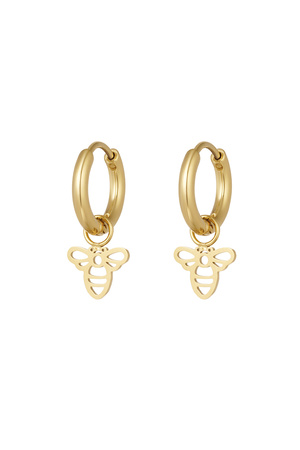 Boucles d'oreilles abeille minimalistes - dorées h5 
