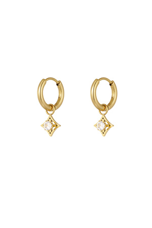 Boucles d'oreilles minimalistes diamant avec pierre - or h5 