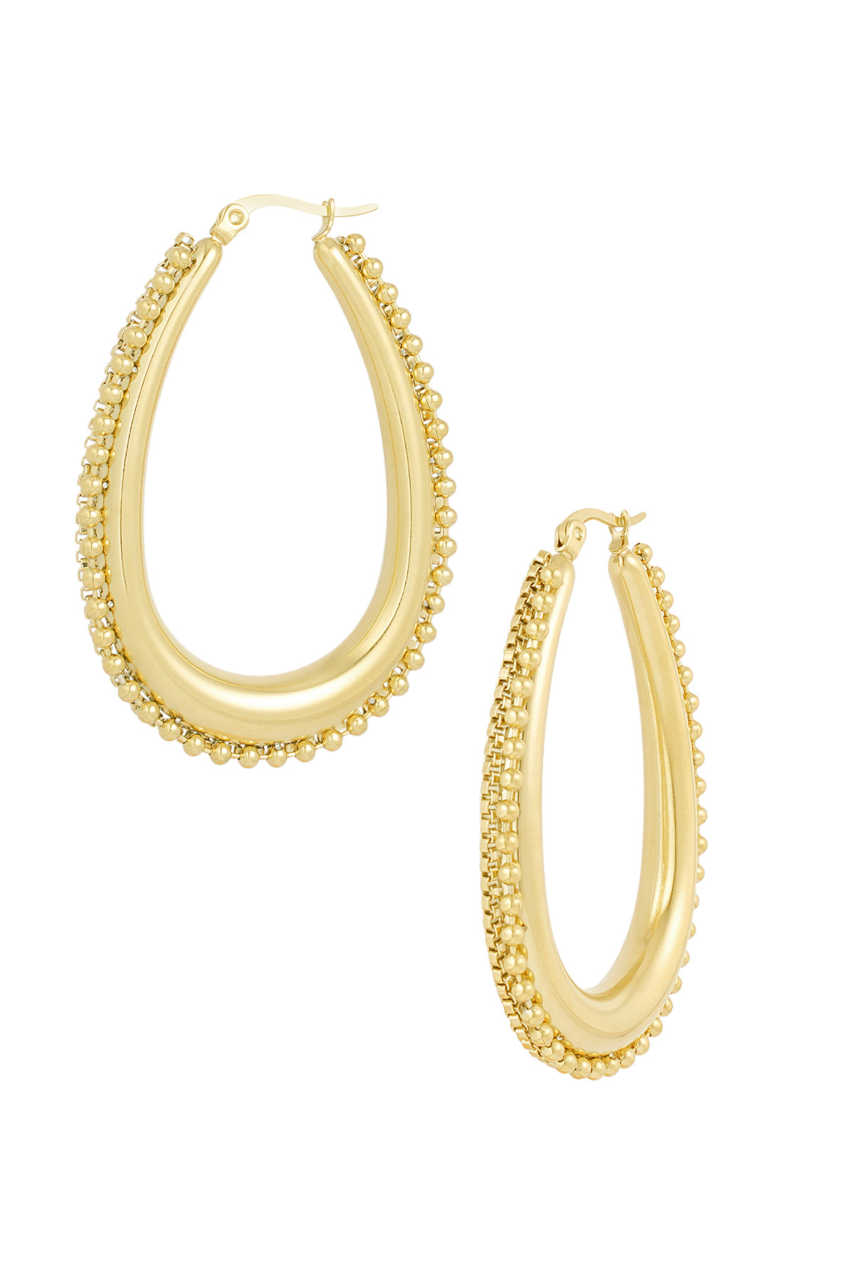Earrings oval life - gold h5 