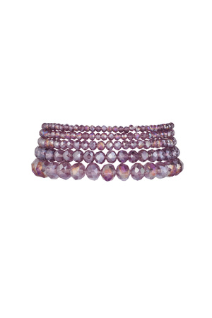 Set van 5 kristal armbanden paars - druif paars h5 