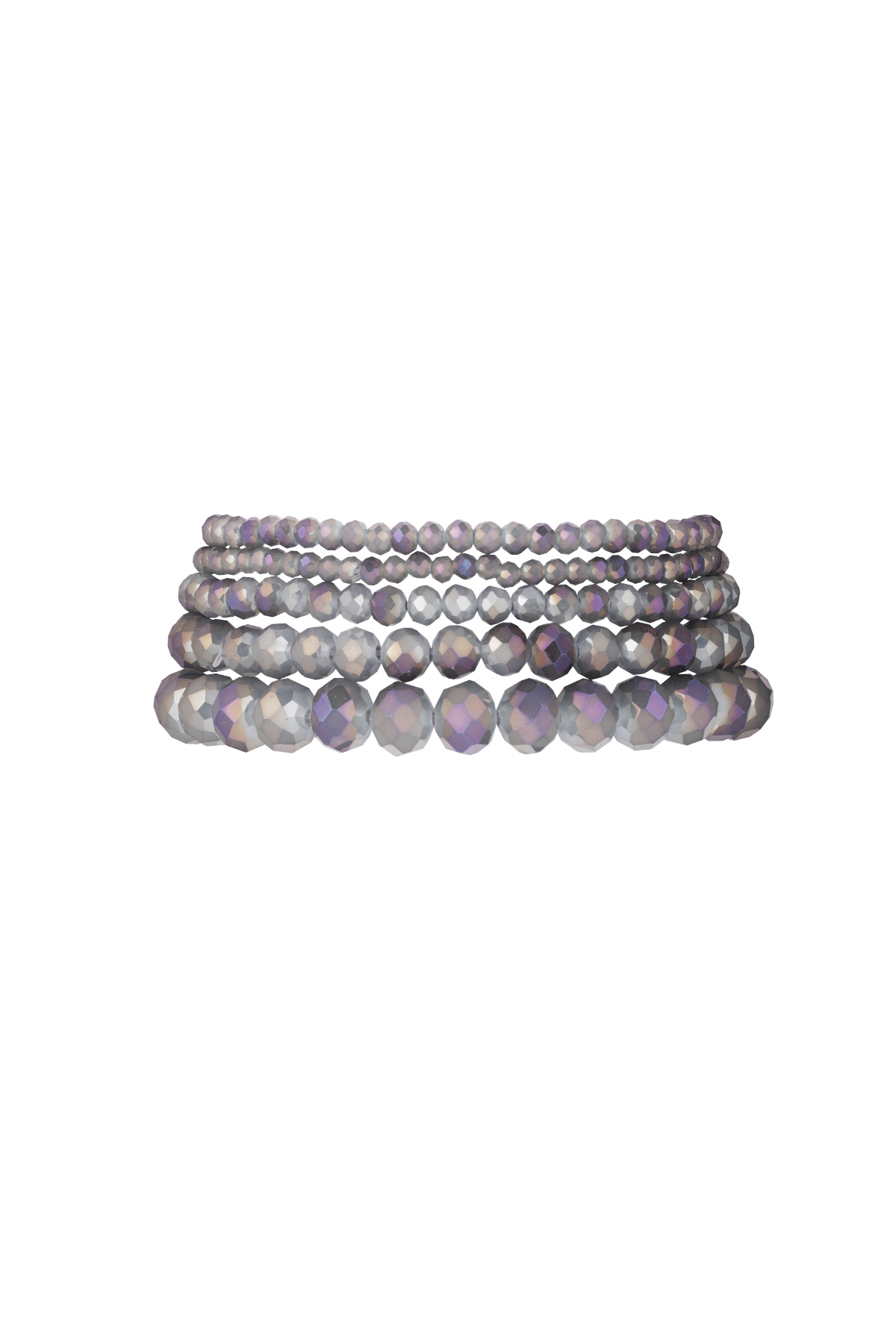 Set van 5 kristal armbanden paars - blauw paars