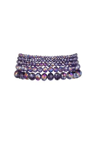 Lot de 5 bracelets en cristal violet - lavande h5 