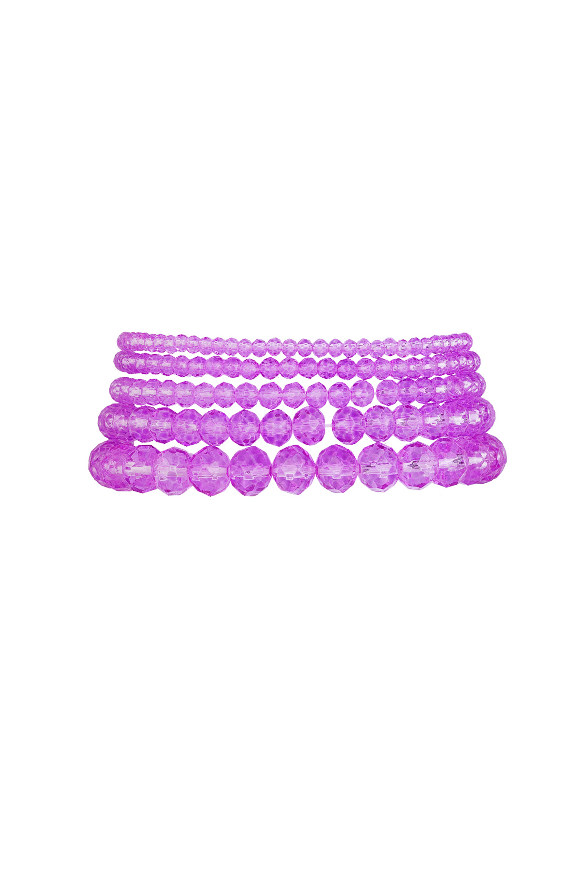Set of 5 crystal bracelets purple - lilac 