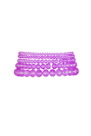 Set van 5 kristal armbanden paars - lila h5 