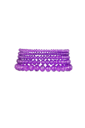 Set di 5 braccialetti di cristalli viola - viola h5 