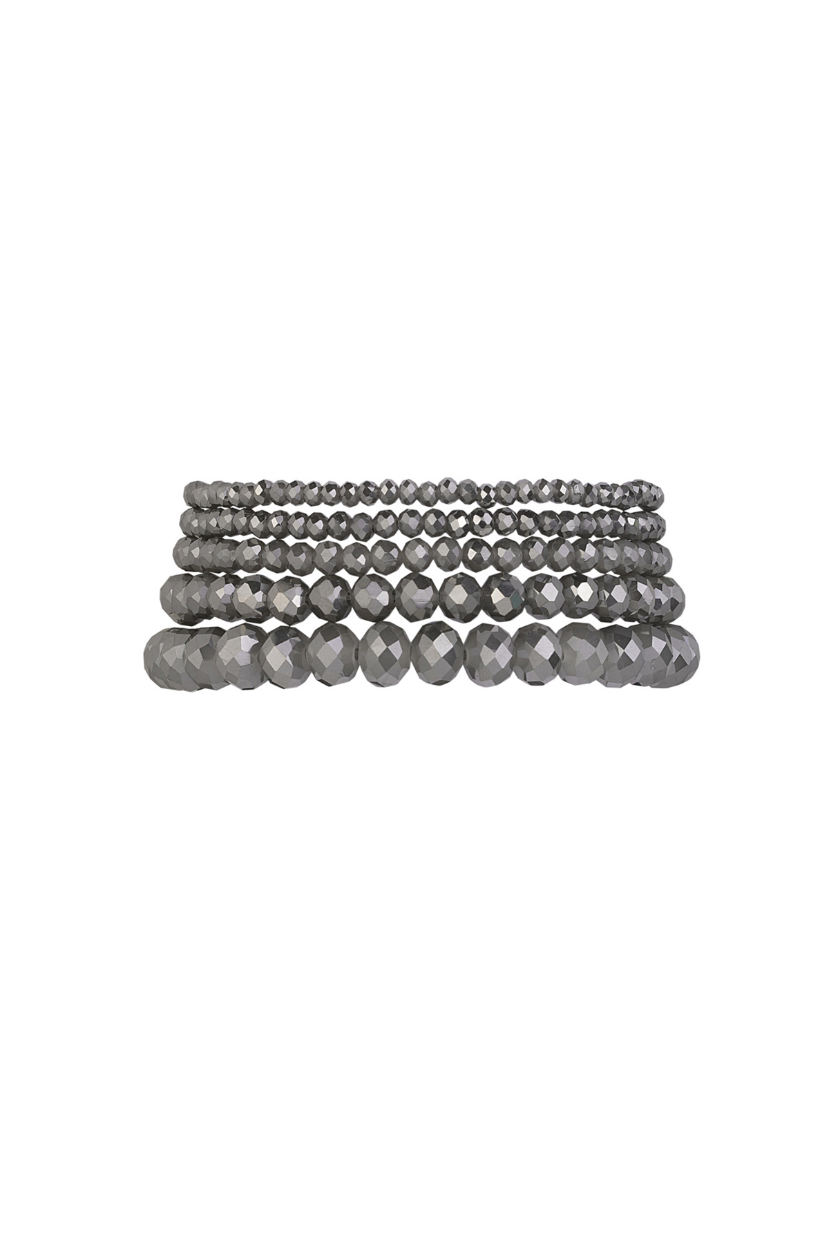 Set de 5 pulseras de cristal gris - gris 