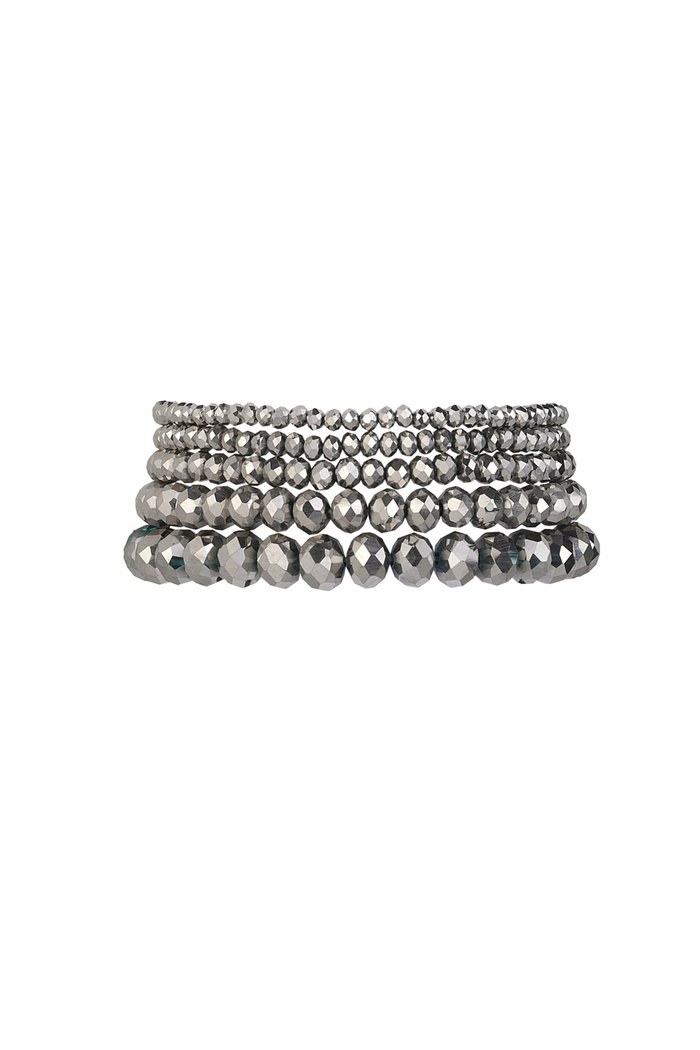 Lot de 5 bracelets cristal gris - or gris 
