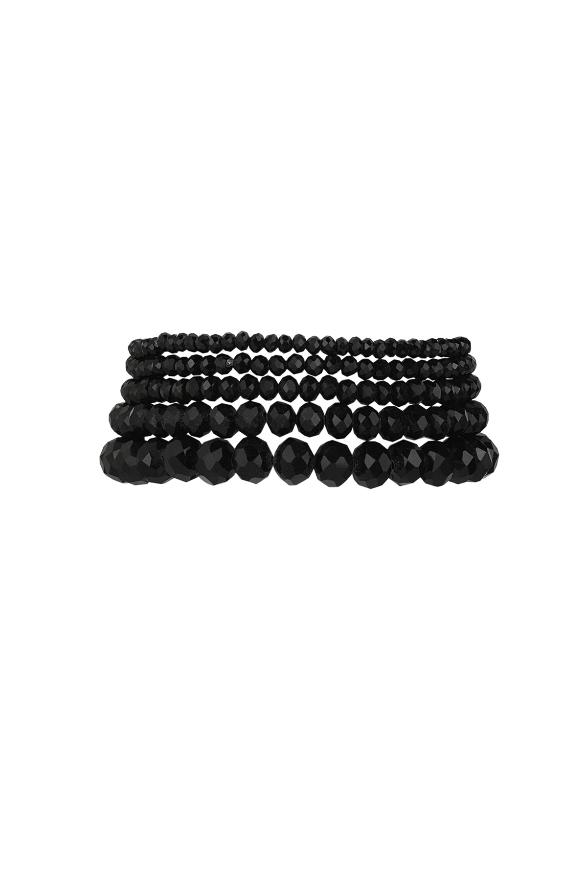 Set de 5 pulseras de cristal gris - negro