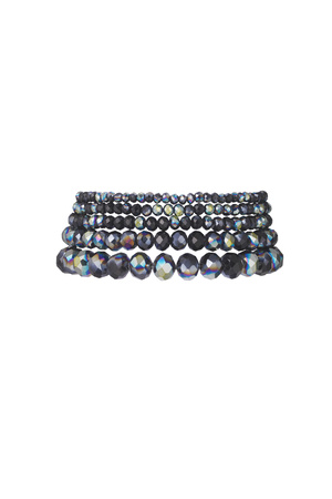 Bracelet Set with Irregular Crystal Beads - Dark Green h5 