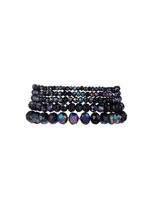 Set van 5 kristal armbanden grijs - zwart multi h5 