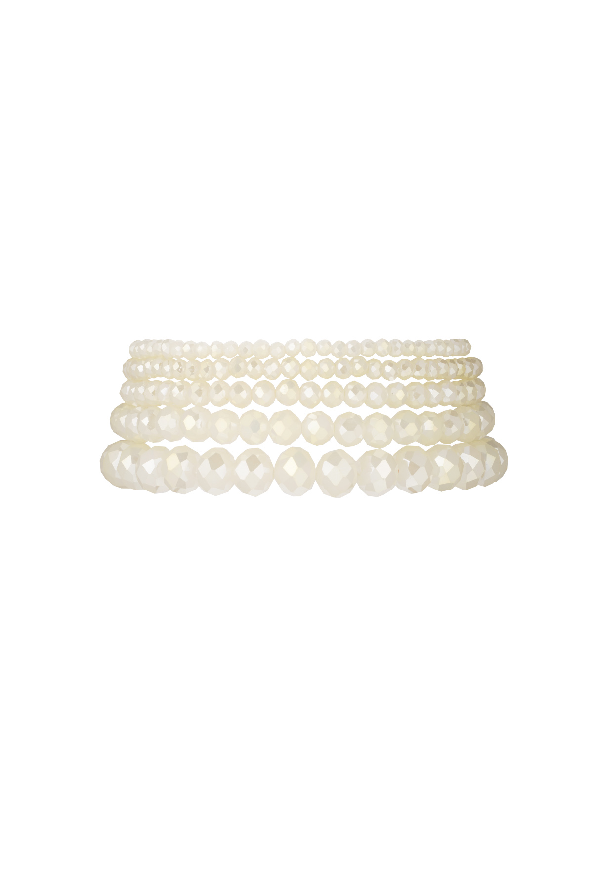 Set di bracciale con perline di cristallo irregolari - bianco sporco h5 