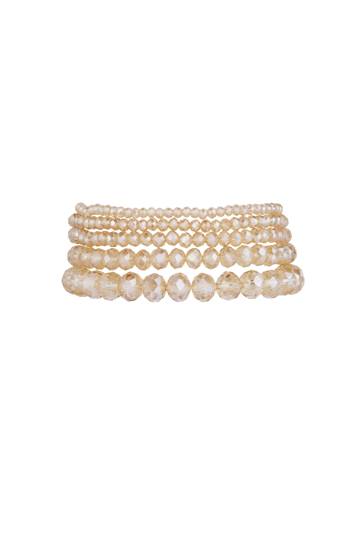 Set of 5 crystal bracelets beige - beige h5 