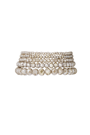 Bracelet Set with Irregular Crystal Beads - Camel h5 