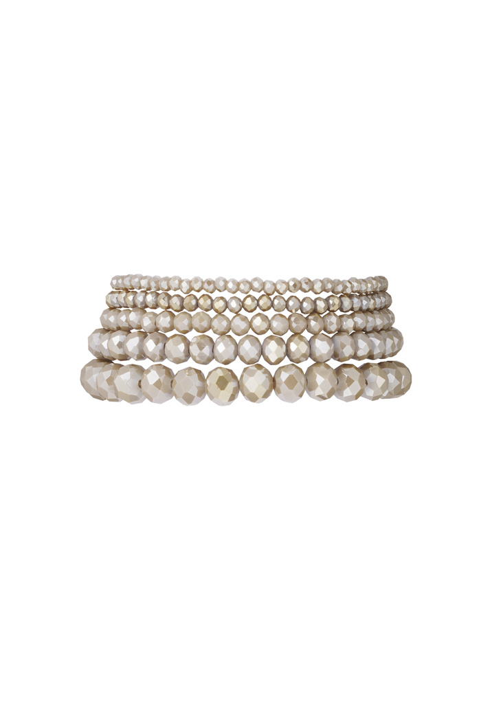 Bracelet Set with Irregular Crystal Beads - Camel 