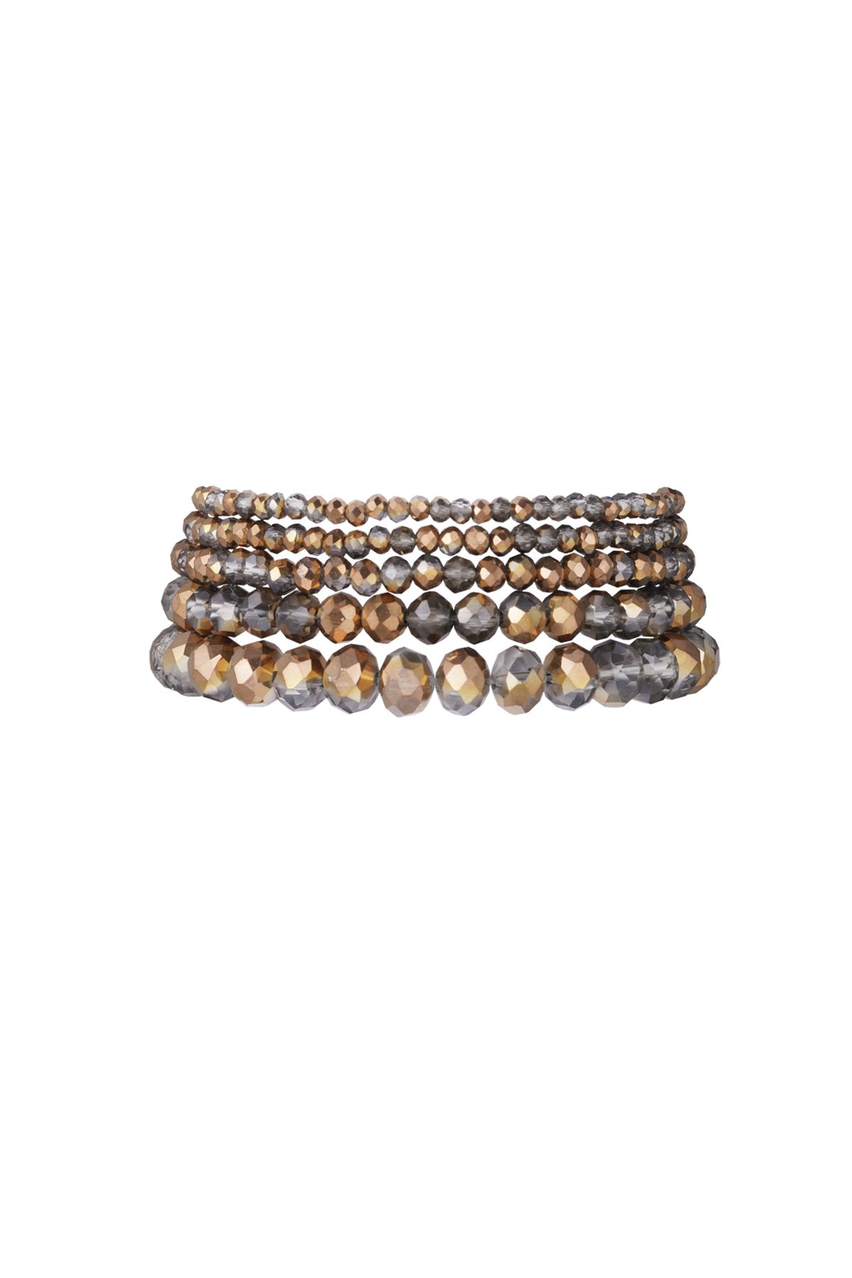 Bracelet Set with Irregular Crystal Beads - Coppery