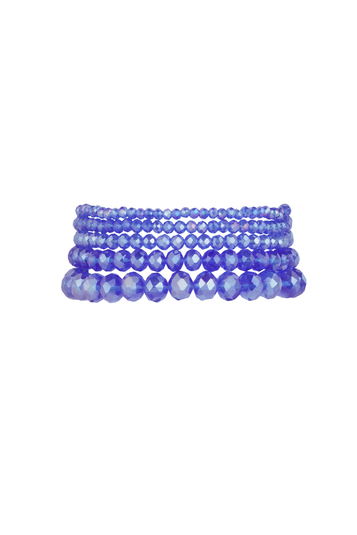 Lote de 5 pulseras de cristal océano - azul