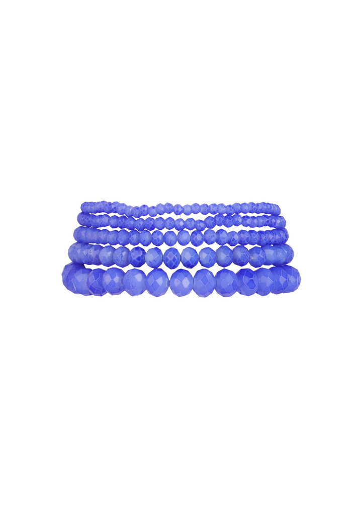 Lot de 5 bracelets cristal océan - cobalt 