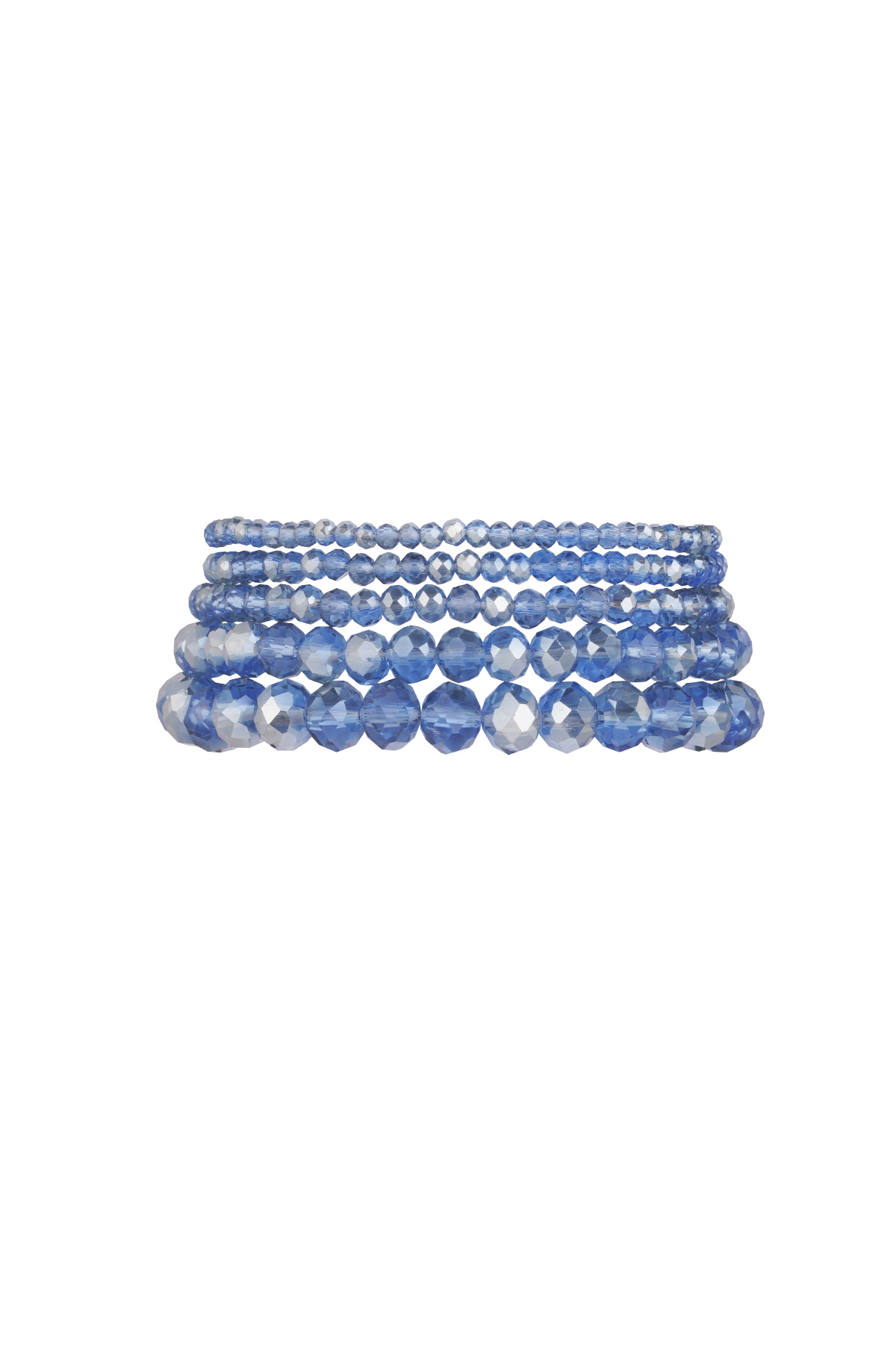 Set van 5 kristal armbanden oceaan - blauw goud