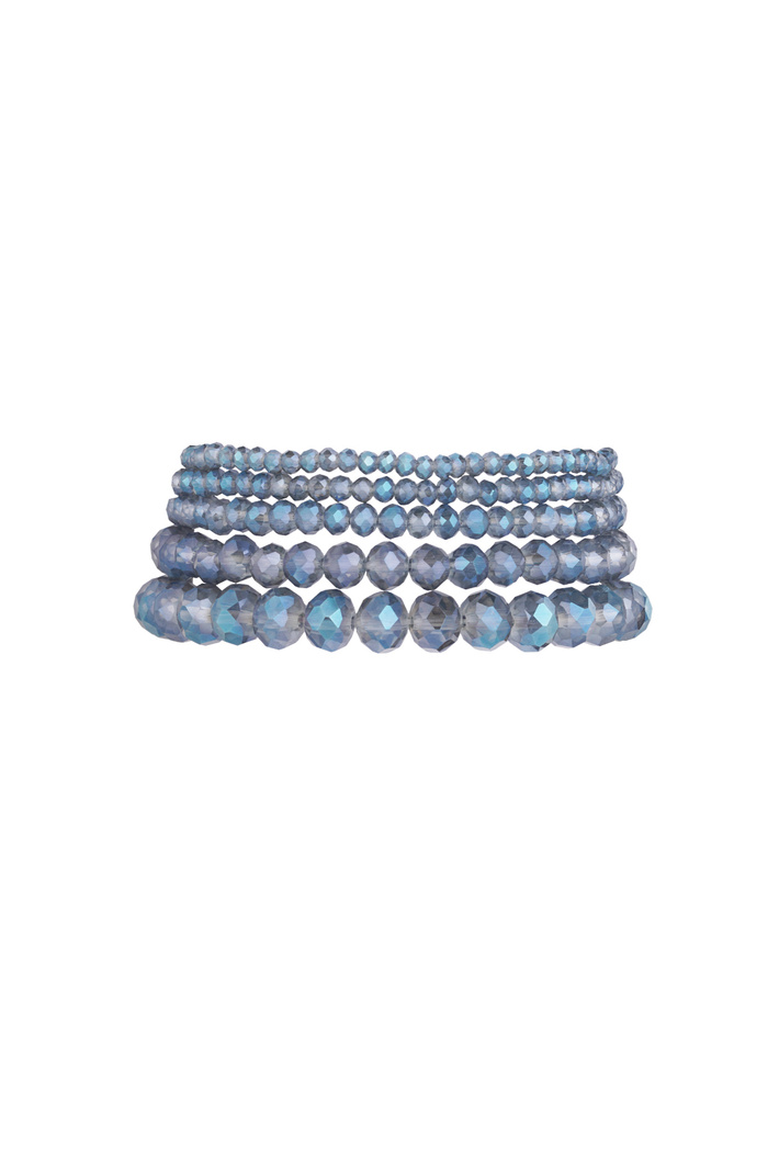 Lot de 5 bracelets cristal océan - bleu marine 