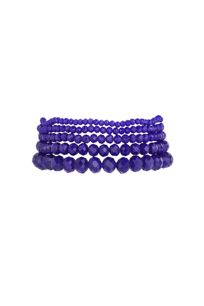 Lot de 5 bracelets cristal océan - bleu foncé 