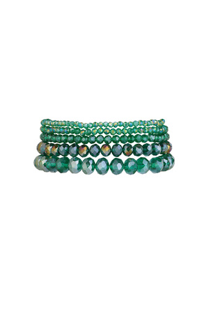 Set di 5 braccialetti di cristallo verde - verde pavone h5 