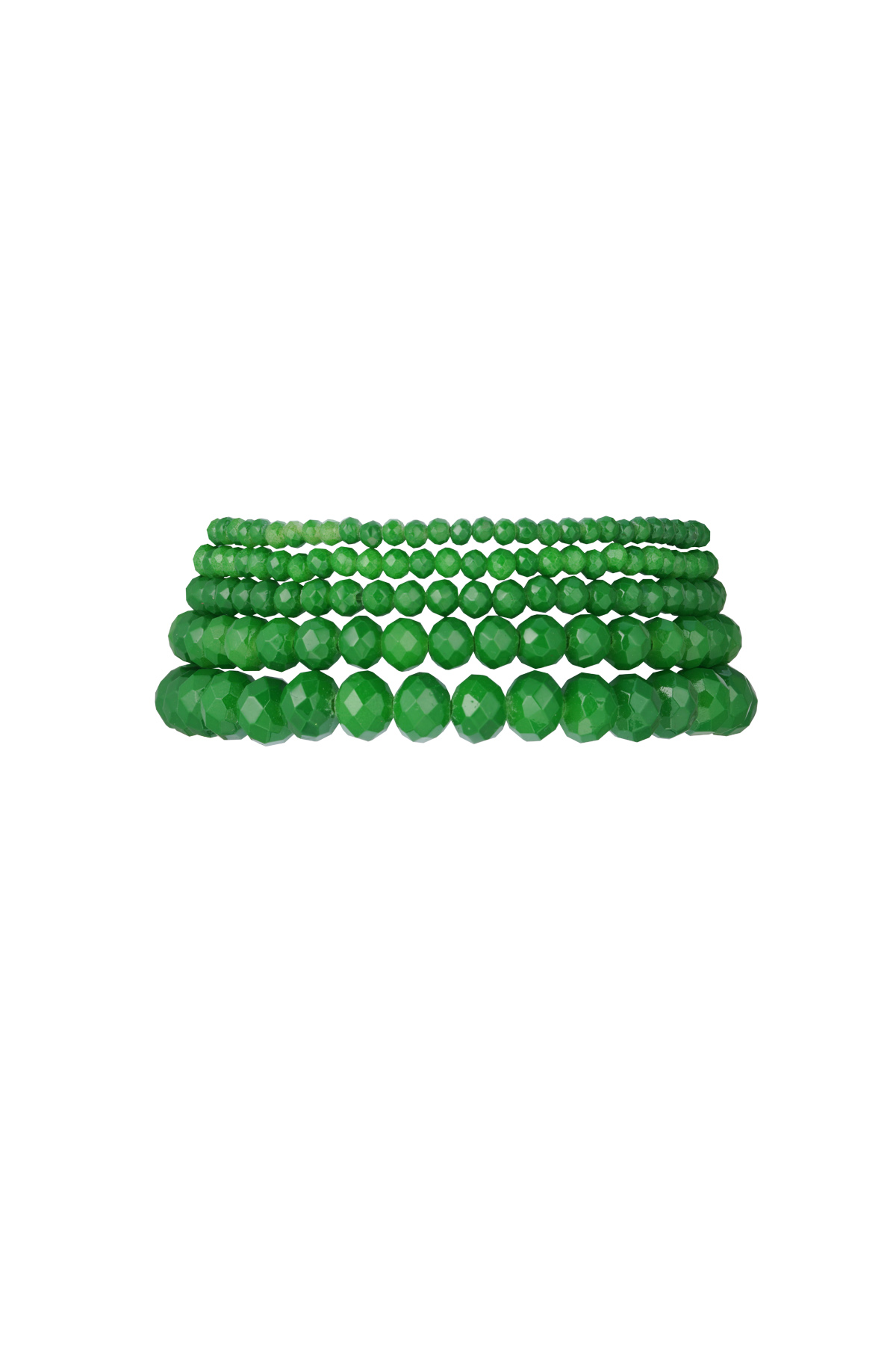 Set bracciale con perline di cristallo irregolari - verde
