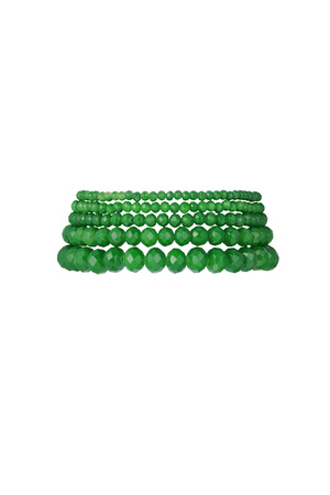 Conjunto de pulsera con cuentas de cristal irregulares - Verde h5 