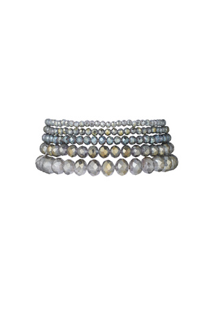 Bracelet Set with Irregular Crystal Beads - Gray h5 