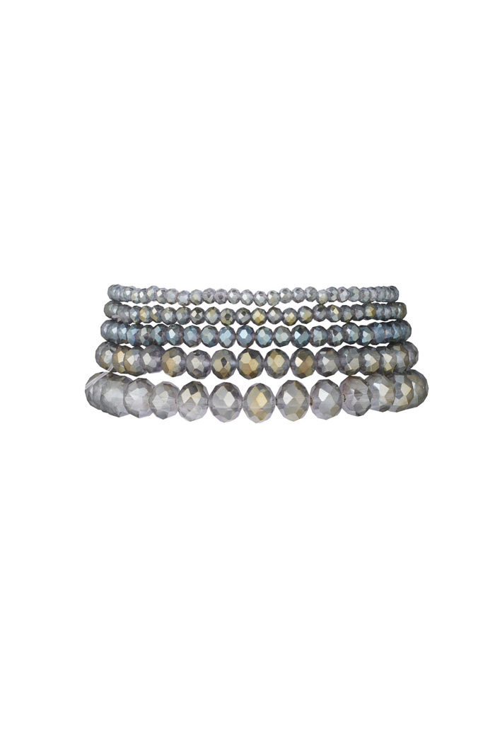Set bracciale con perline di cristallo irregolari - Grigio 